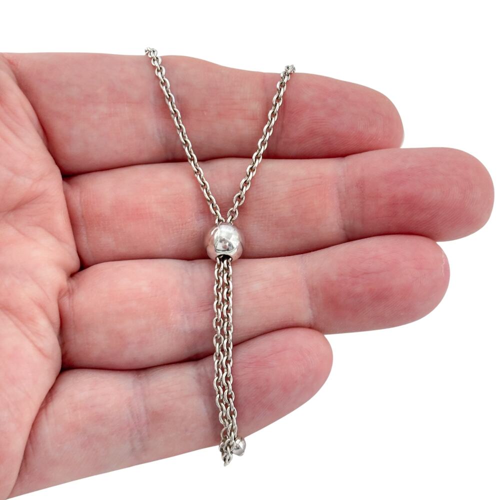 Vintage Sterling Silver 925 Ball Chain Necklace Up to 36"